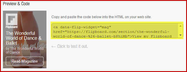 The Magazine embed code